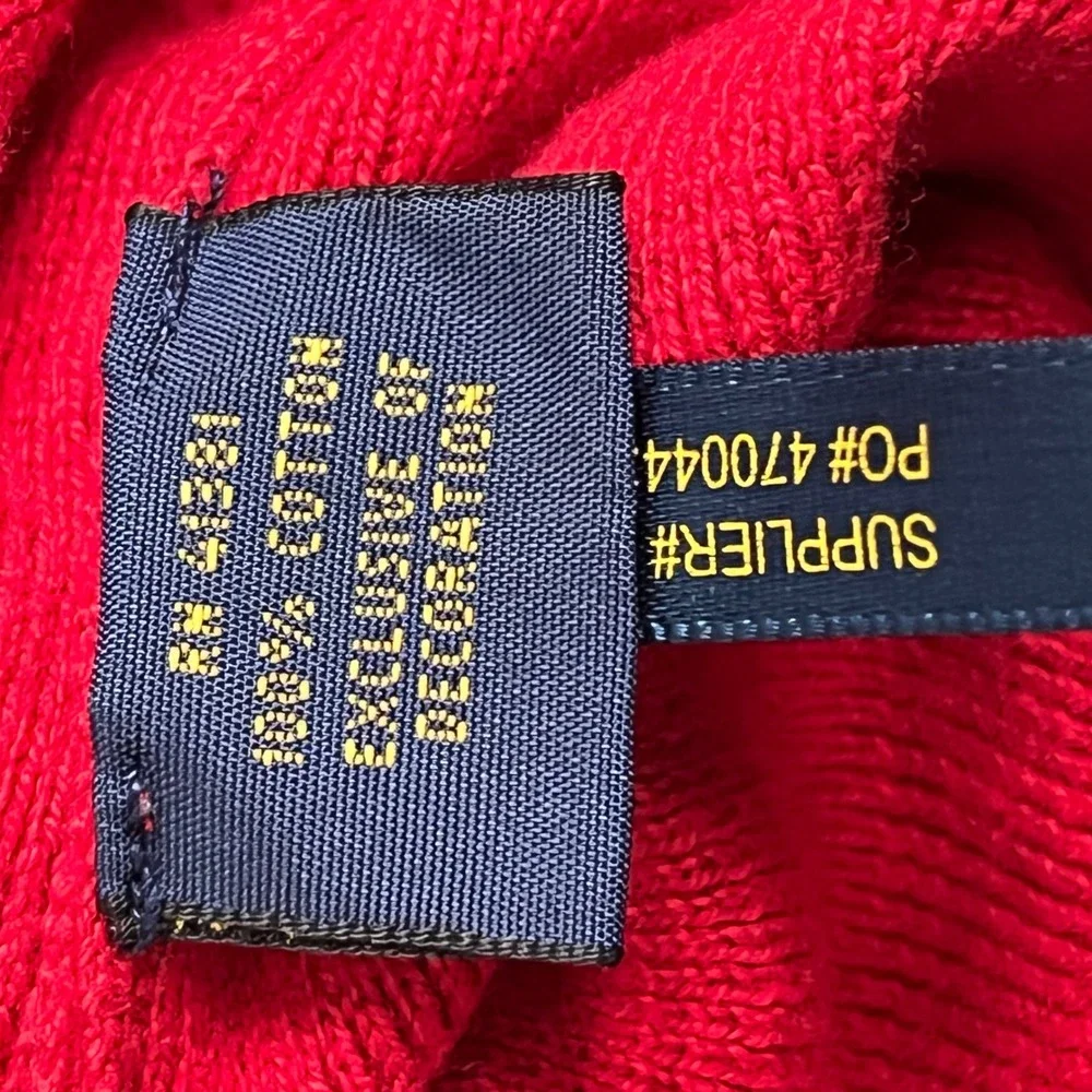 Polo Ralph Lauren Mens XL Red Cotton‎ Crewneck Sweater Navy Blue Pony Logo